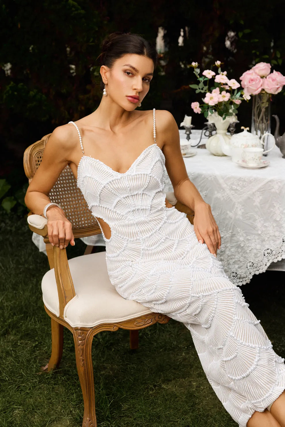 Seren - Pearl Sequin Midi Dress Olivia The Label