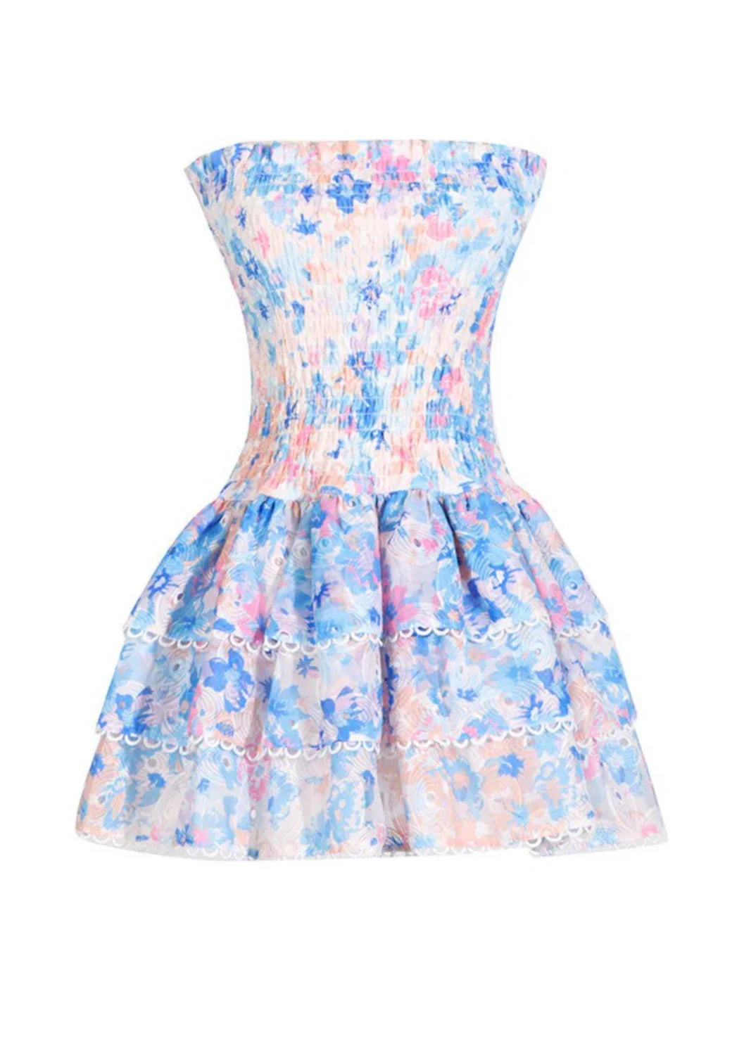 Yarra - Strapless Floral Mini Dress Olivia The Label