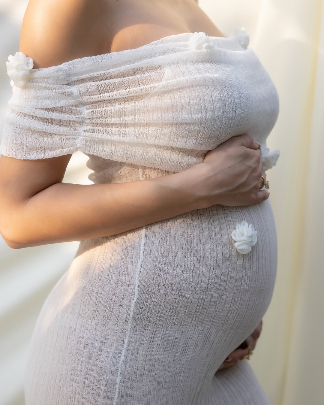 Yindi - Maternity Off-Shoulder Maxi Dress Olivia The Label