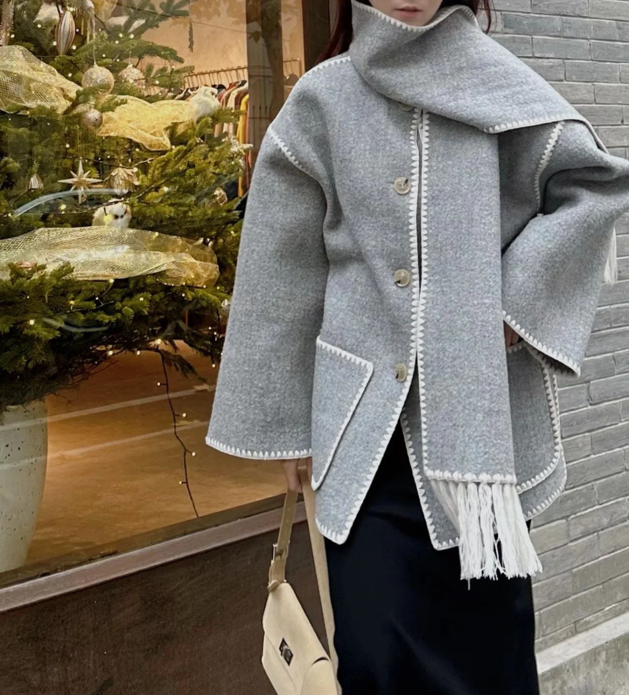 Kalina - Scarf Jacket Olivia The Label Grey XS