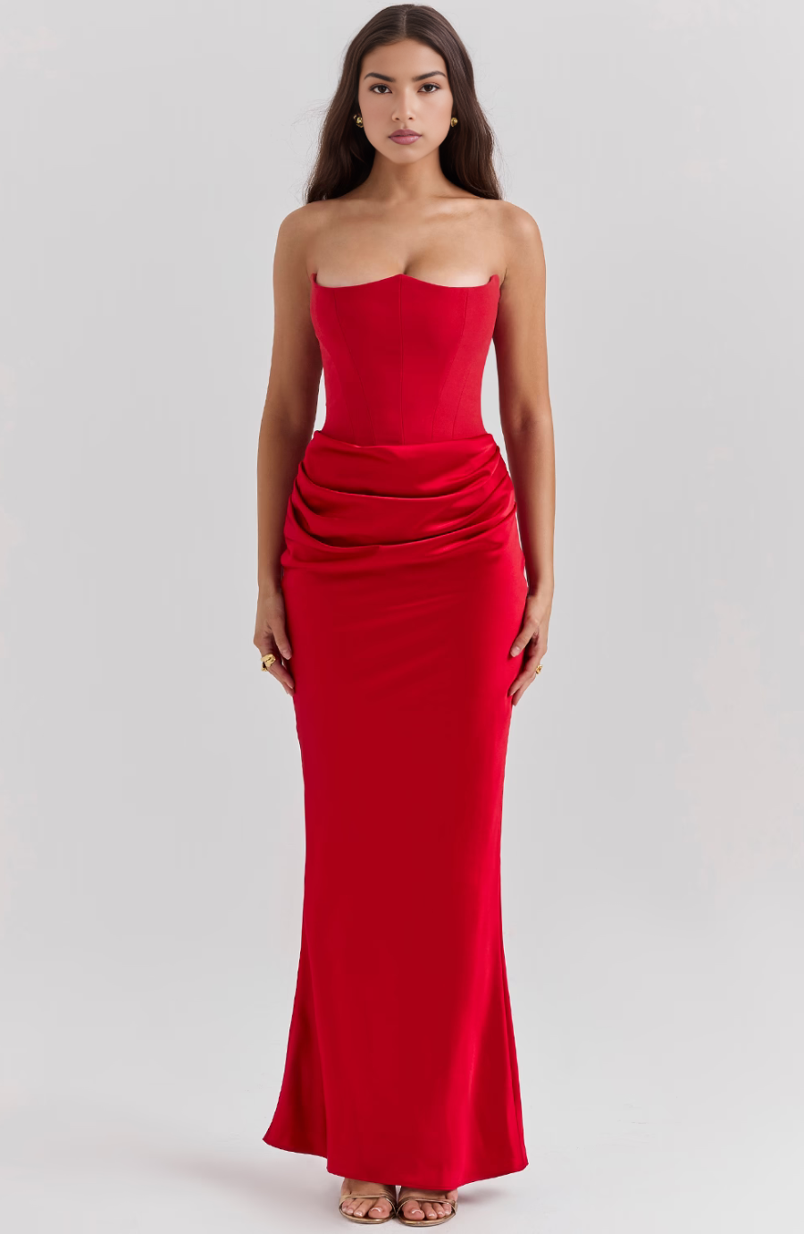 Chloe - Strapless Maxi Dress Olivia The Label Red XS