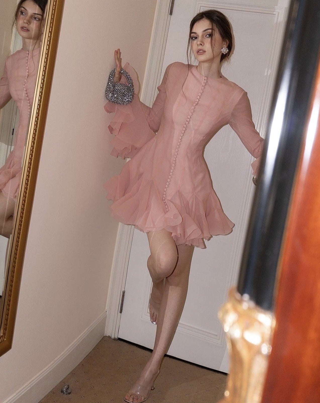 Junie - Blush Mini Dress Olivia The Label