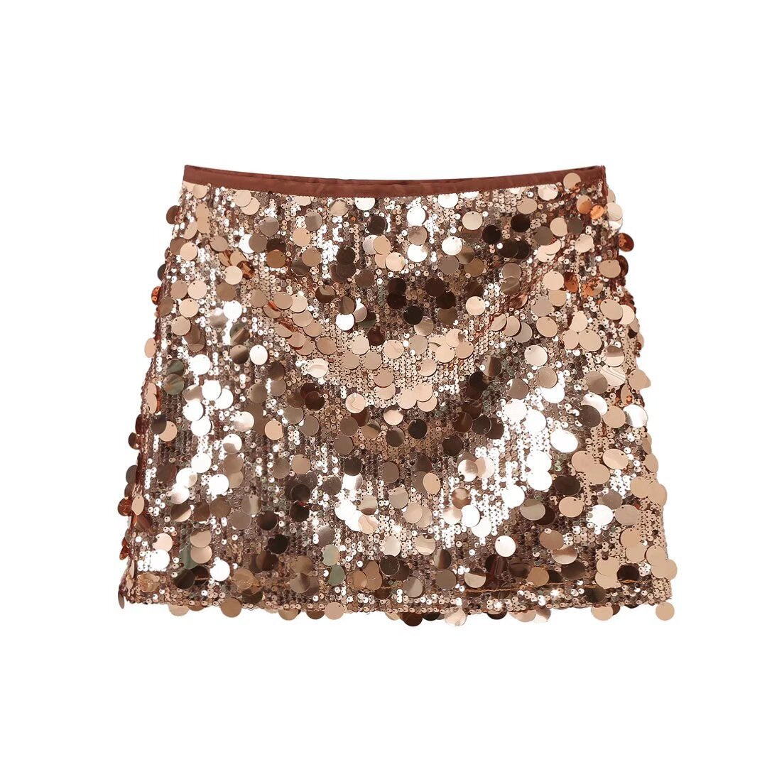 Aurora - Sparkling Sequin Skirt Olivia The Label Gold XS