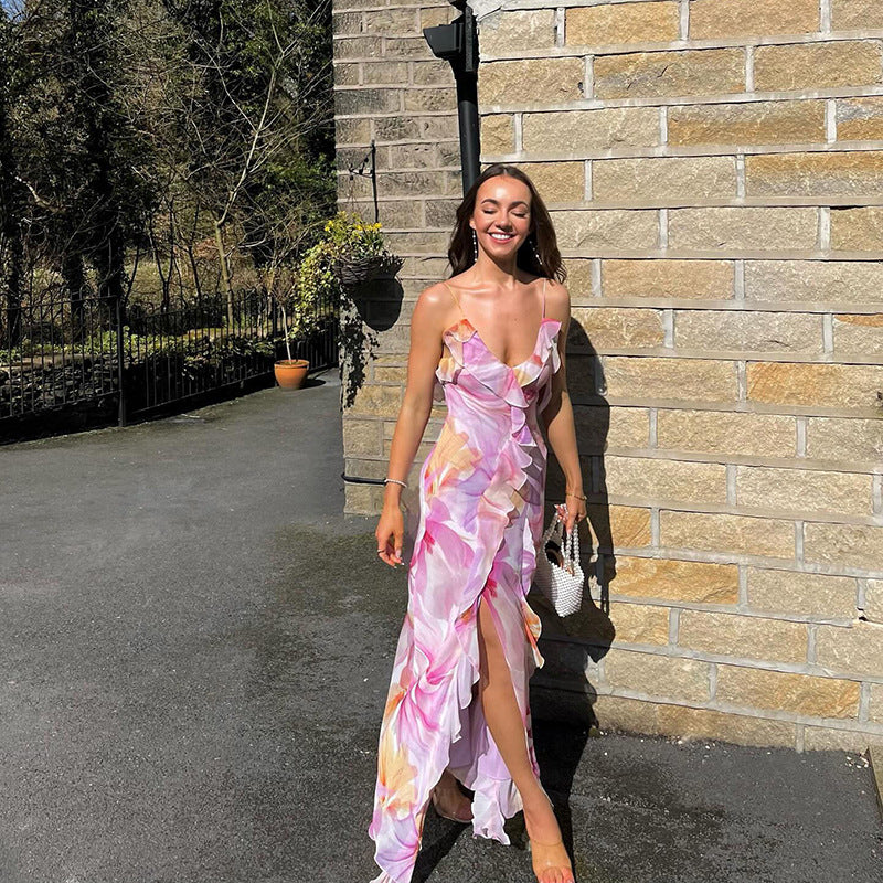 Maisie - Floral Ruffle Maxi Dress Olivia The Label