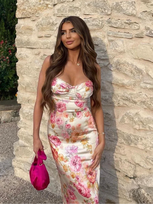 Cleo - Charming Floral Midi Dress Olivia The Label