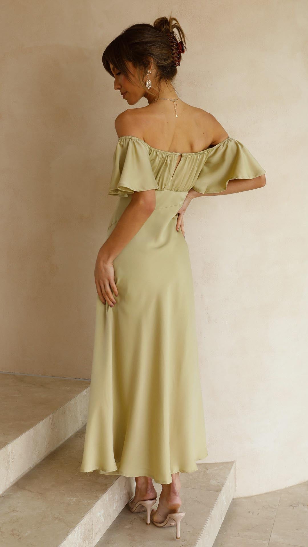 Nalani - Butterfly Sleeve Off-Shoulder Maxi Dress Olivia The Label