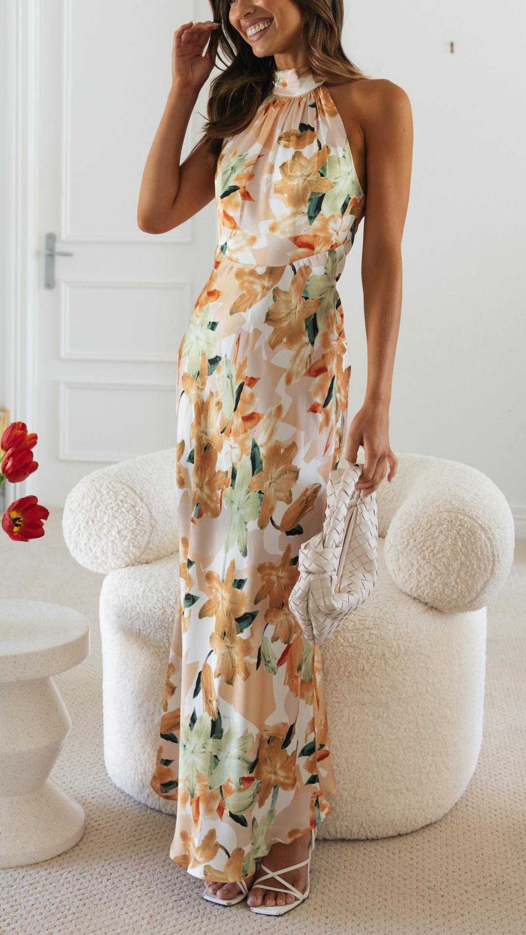 Nola Floral Halter Maxi Dress Olivia The Label Floral XS