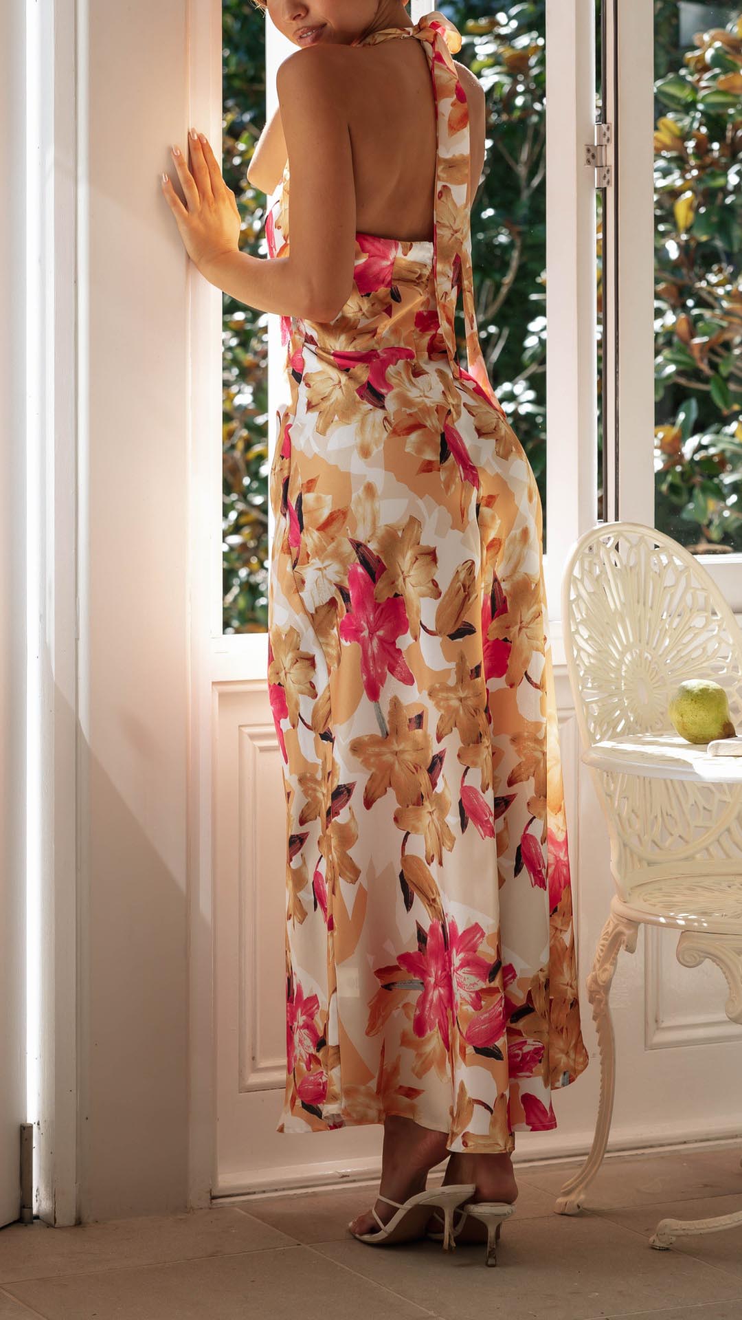 Nola Floral Halter Maxi Dress Olivia The Label