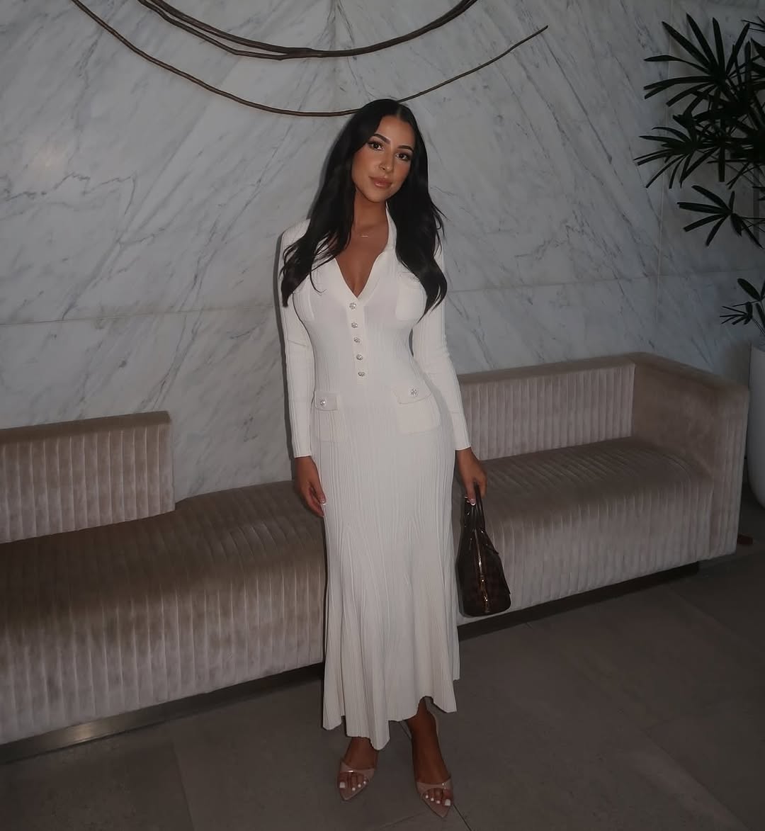 Elki - Knitted Midi Dress Olivia The Label White XS