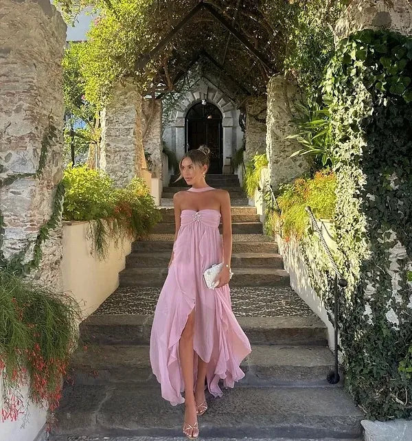 Camille - Ruffle Strapless Maxi Dress Olivia The Label