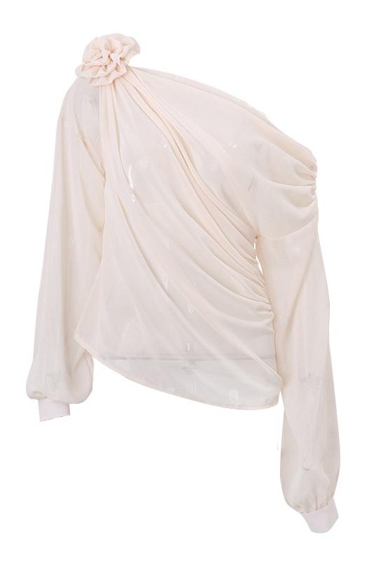 Harriet - Flower One Shoulder Top Olivia The Label