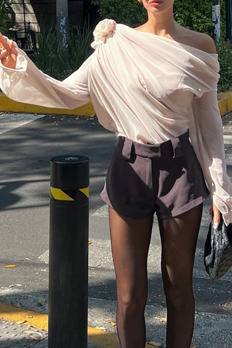 Harriet - Flower One Shoulder Top Olivia The Label