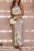 Belle - Elegant Satin Set Olivia The Label Olive XS