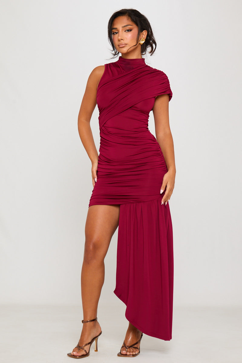 Aurelia Mini Dress Dress Olivia The Label Burgundy XS