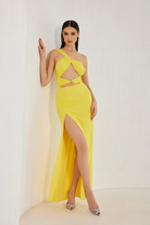 Saffron - One Shoulder Maxi Dress Olivia The Label Yellow XS