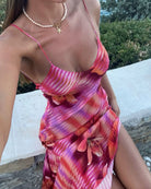 Maya - Vibrant Tropical Midi Dress Olivia The Label