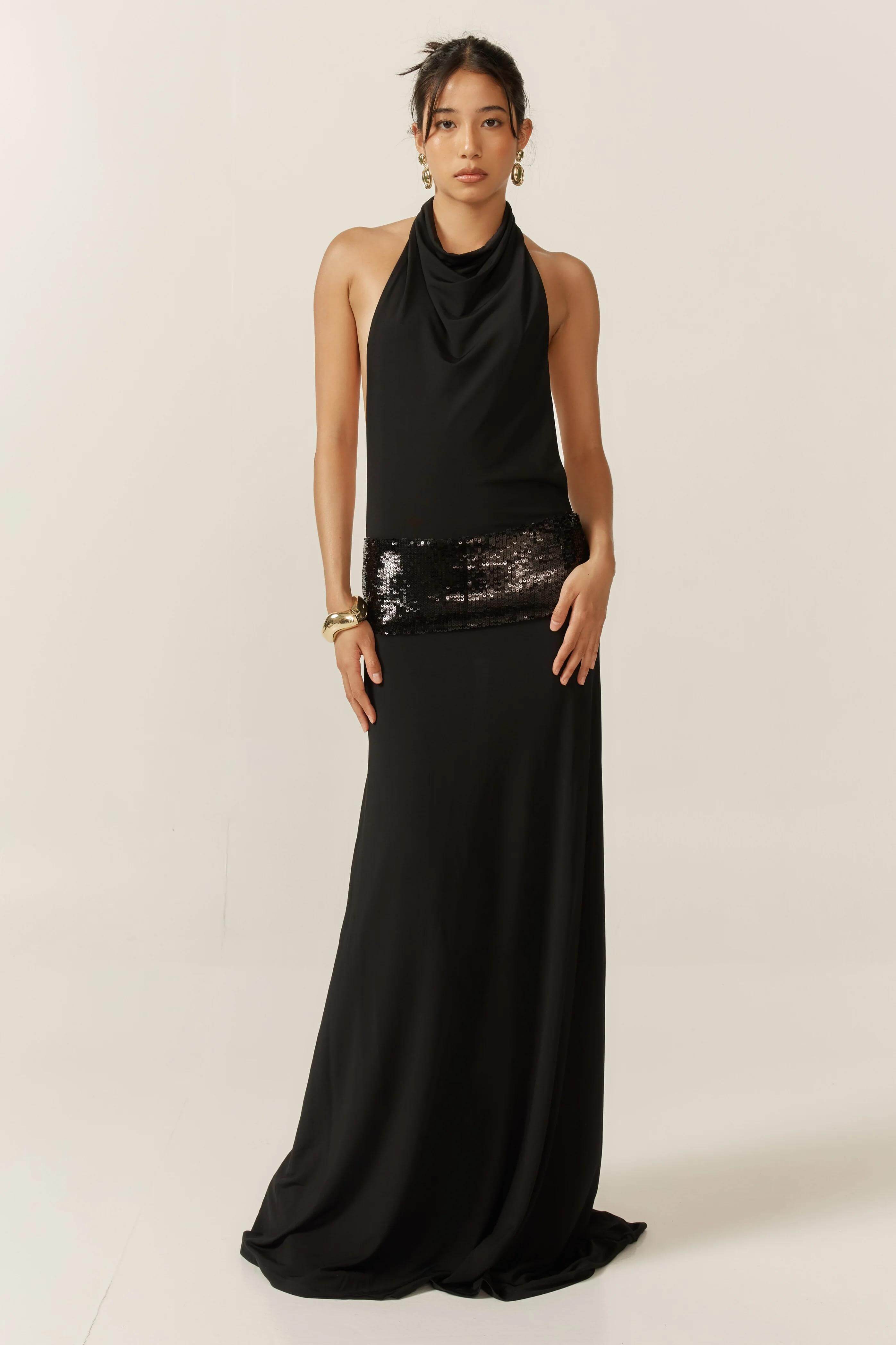 Arden Halter Backless Gown Olivia The Label Black XS