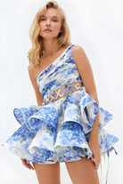 Daphne - Floral One Shoulder Mini Dress Olivia The Label