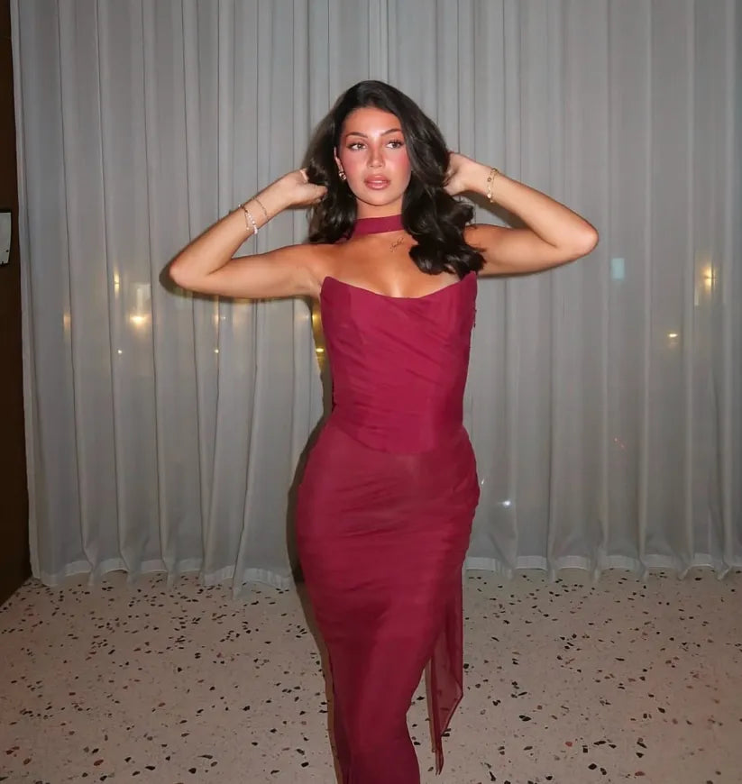 Rosie - Strapless Bodycon Maxi Dress Olivia The Label