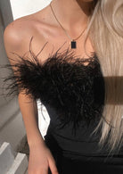 Anastasia - Luxurious Feather Maxi Dress Olivia The Label