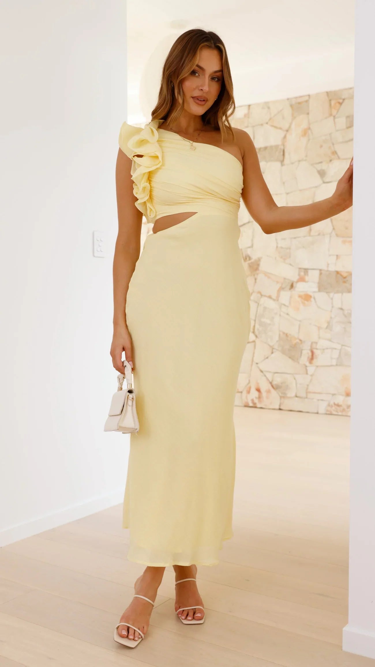 Blaire - One-Shoulder Cutout Maxi Dress Olivia The Label