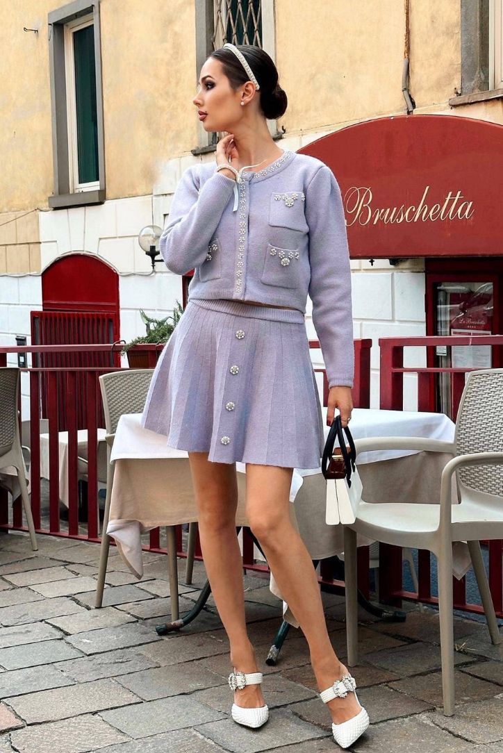 Beatrix - Cardigan Mini Skirt Set Olivia The Label