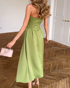 Sabrina - Strapless Elegant Midi Dress Olivia The Label