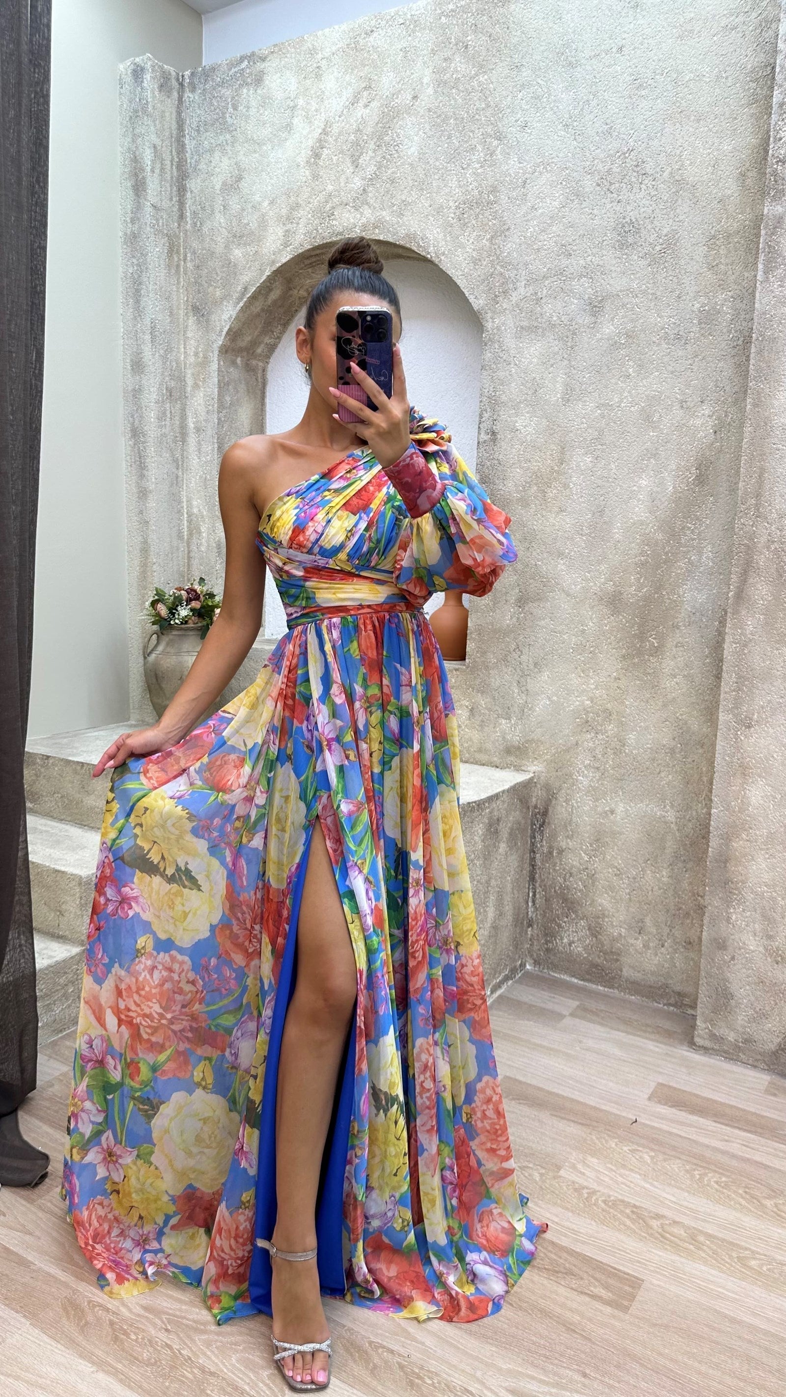 Abby - Stunning Flowing Gown Olivia The Label Rainbow XS
