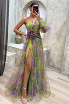 Ayla - Elegant Split Midi Dress Olivia The Label Green XS