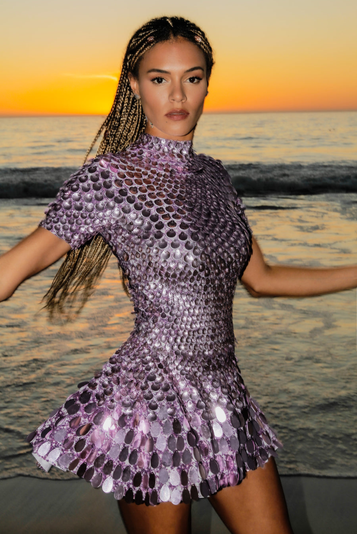 Eloise - High Neck Mini Dress Olivia The Label