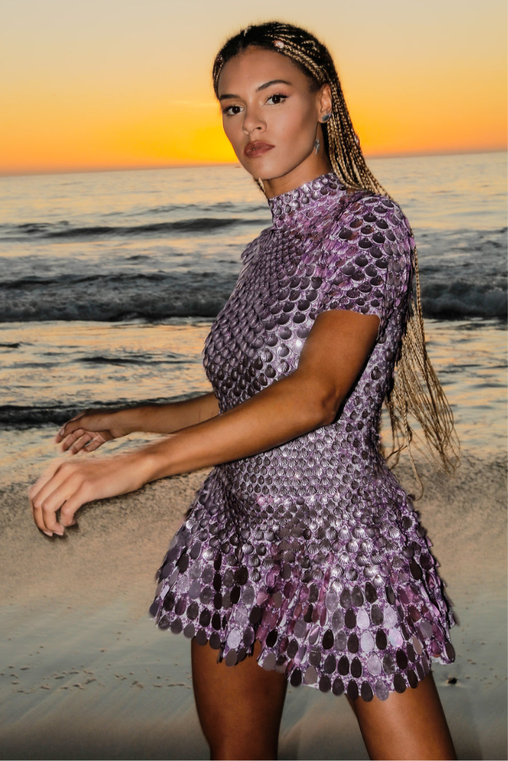 Eloise - High Neck Mini Dress Olivia The Label