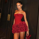 Jaya - Elegant Strapless Corset Mini Dress Olivia The Label Red XS