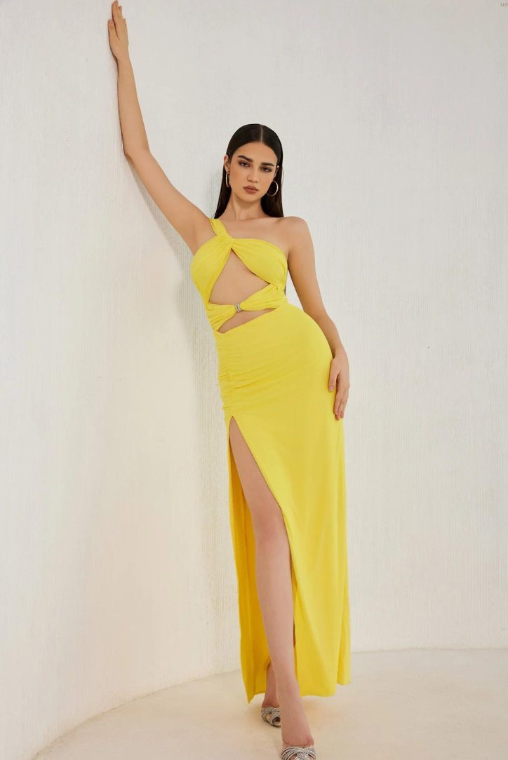 Saffron - One Shoulder Maxi Dress Olivia The Label