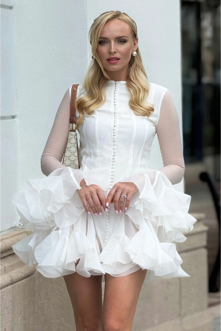 Eileen - Elegant Mini Dress Olivia The Label White XS