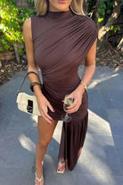 Aurelia Mini Dress Dress Olivia The Label Brown XS