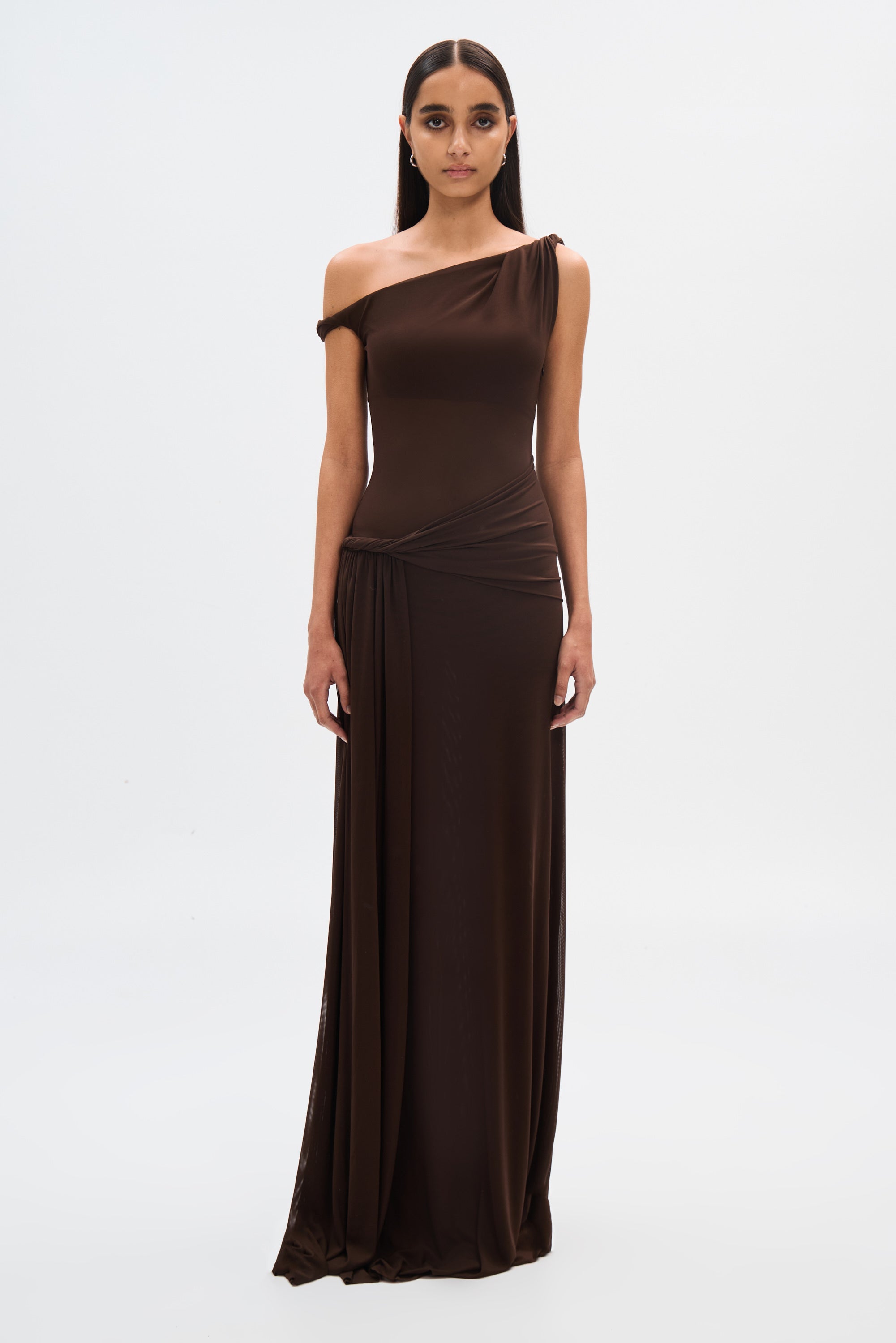 Zaynab Mesh Maxi Dress Maxi Dresses Olivia The Label Brown XS