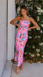 Rosalind - Chic Strapless Midi Dress Olivia The Label