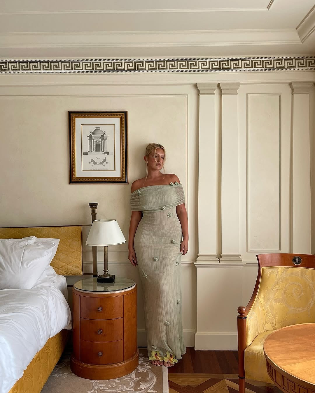 Yindi - Maternity Off-Shoulder Maxi Dress Olivia The Label