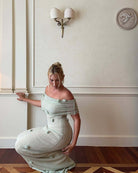 Yindi - Maternity Off-Shoulder Maxi Dress Olivia The Label White XS