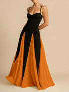 Lara - Sleeveless Maxi Dress Olivia The Label Black & Orange XS