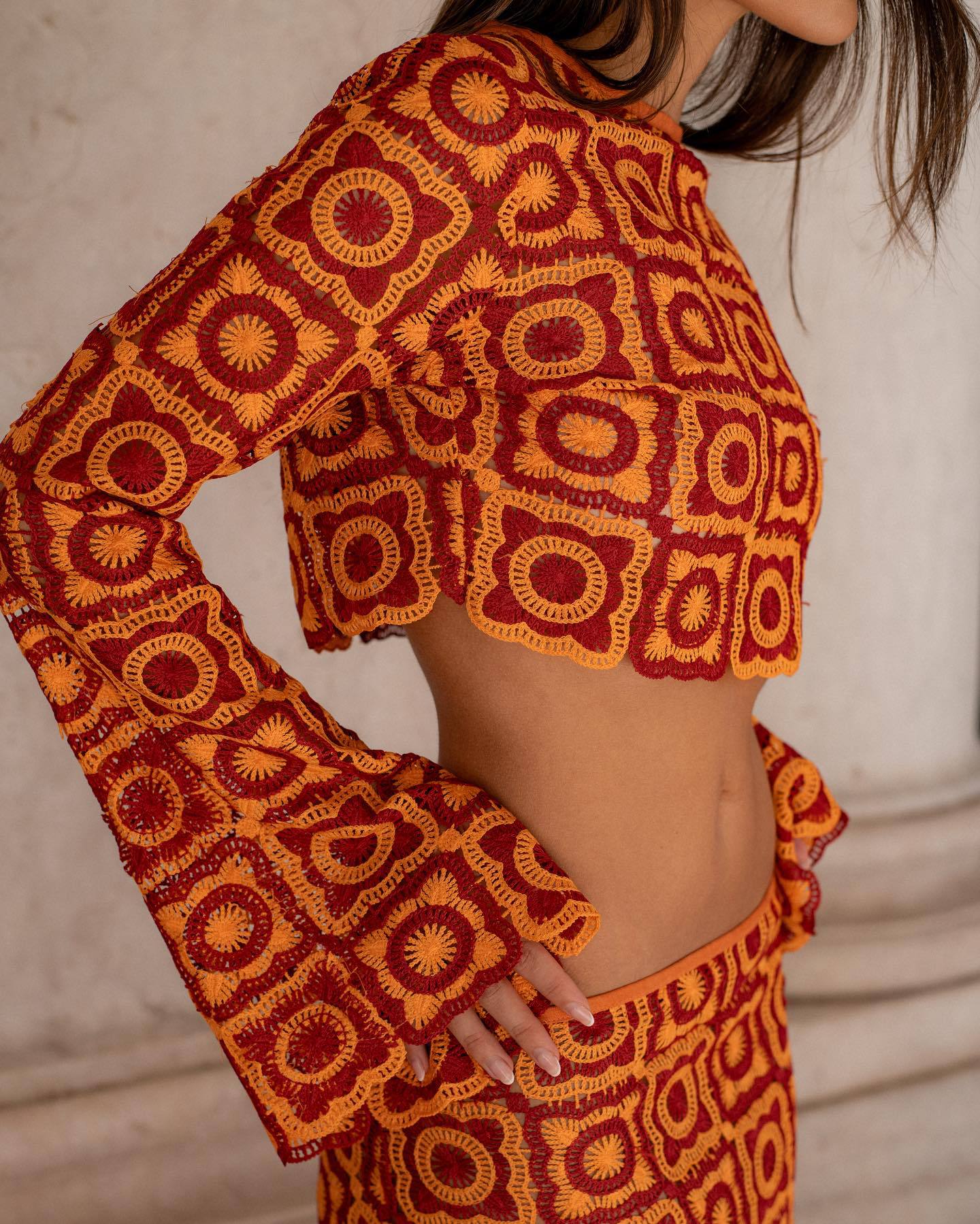 Neve - Long Sleeve Wrap Set Olivia The Label Orange XS