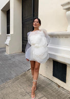 Bianca - Flower One Shoulder Mini Dress Olivia The Label