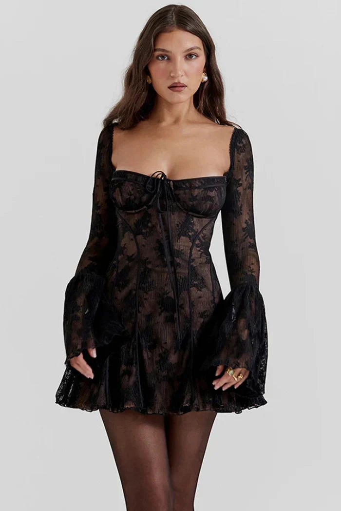 Zadie - Long Sleeved Lace Mini Dress Olivia The Label