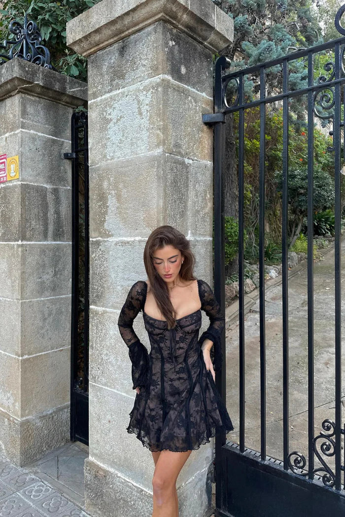 Zadie - Long Sleeved Lace Mini Dress Olivia The Label