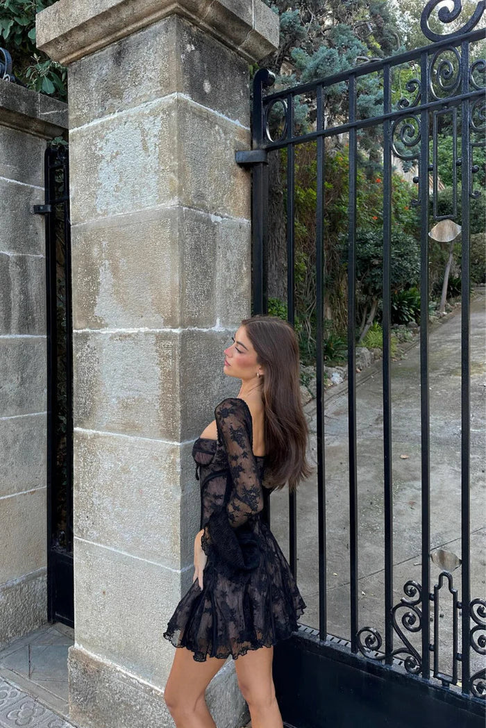 Zadie - Long Sleeved Lace Mini Dress Olivia The Label