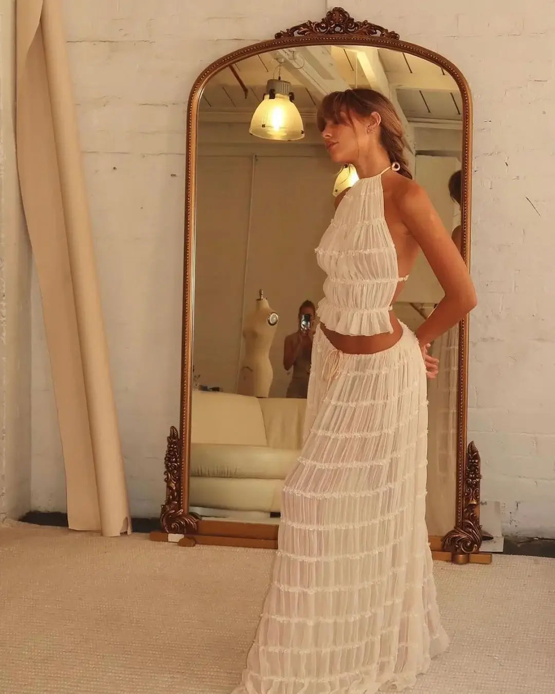 Summerbelle - Bohemian Ruffle Set Olivia The Label Cream XS