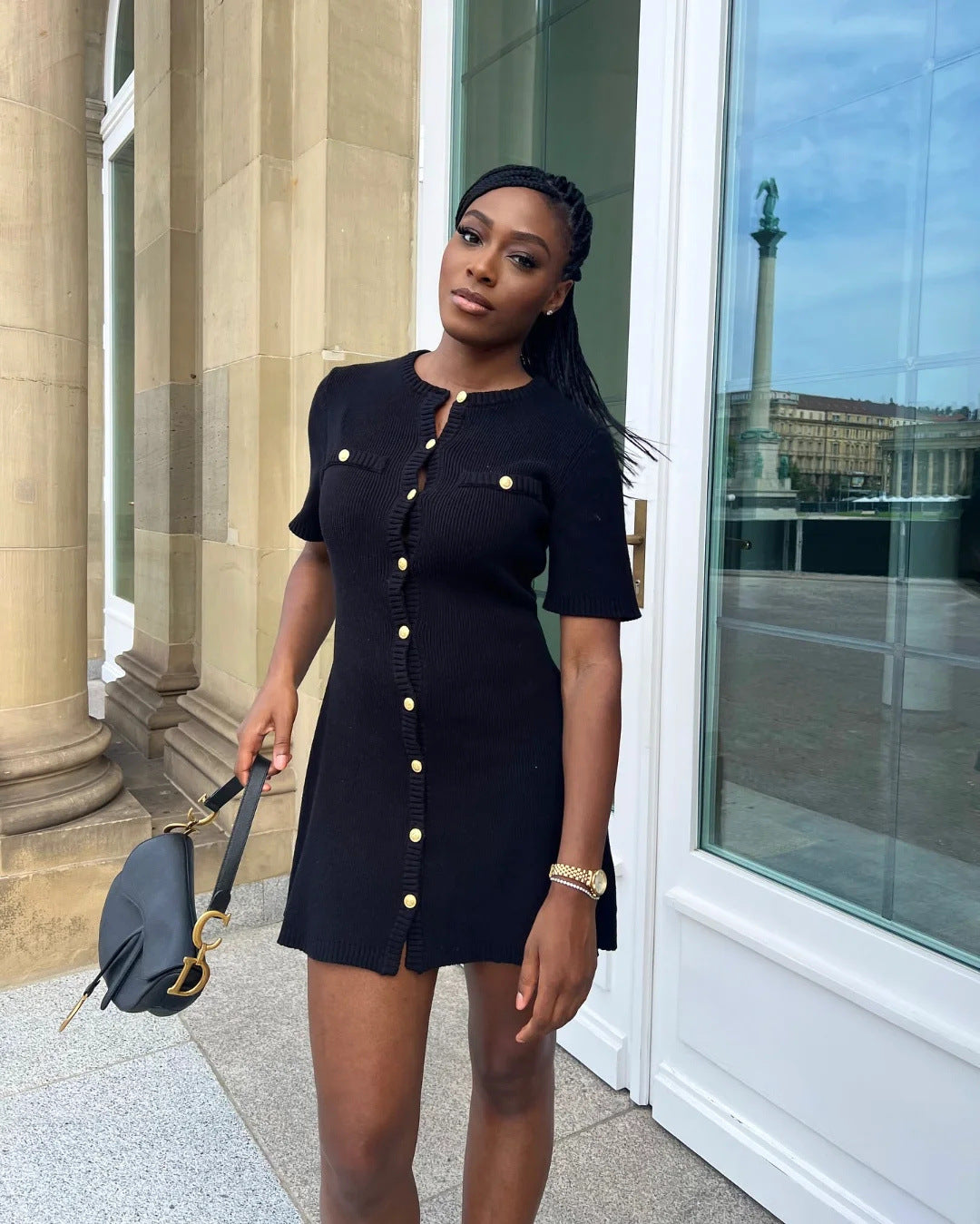 Zinnia - Knitted Mini Dress Olivia The Label Black XS