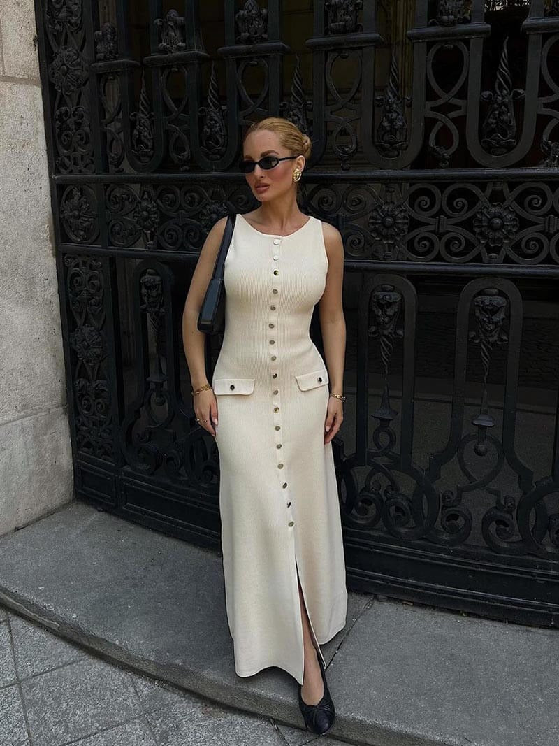 Fiona - Knit Sleeveless Maxi Dress Olivia The Label