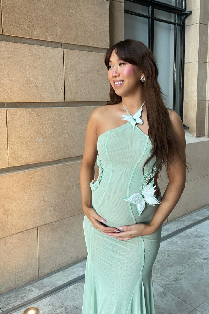 Liora - Maternity Mermaid-Fit Maxi Dress Olivia The Label Lime Green S