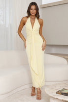 Nova - Halter Maxi Dress Olivia The Label Yellow XS